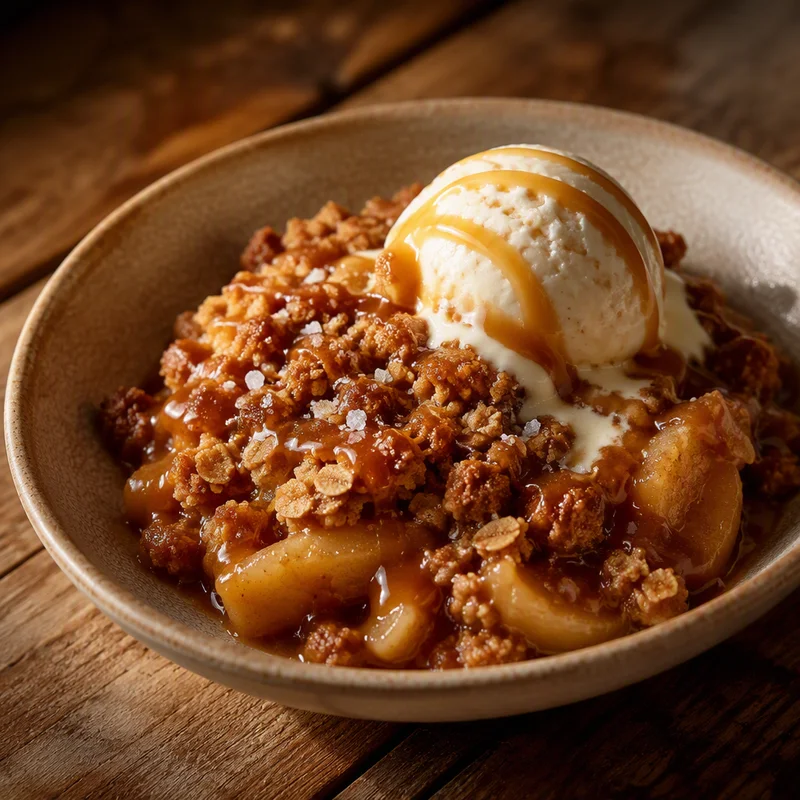 Caramel Apple Crisp with Oat-Butter Streusel