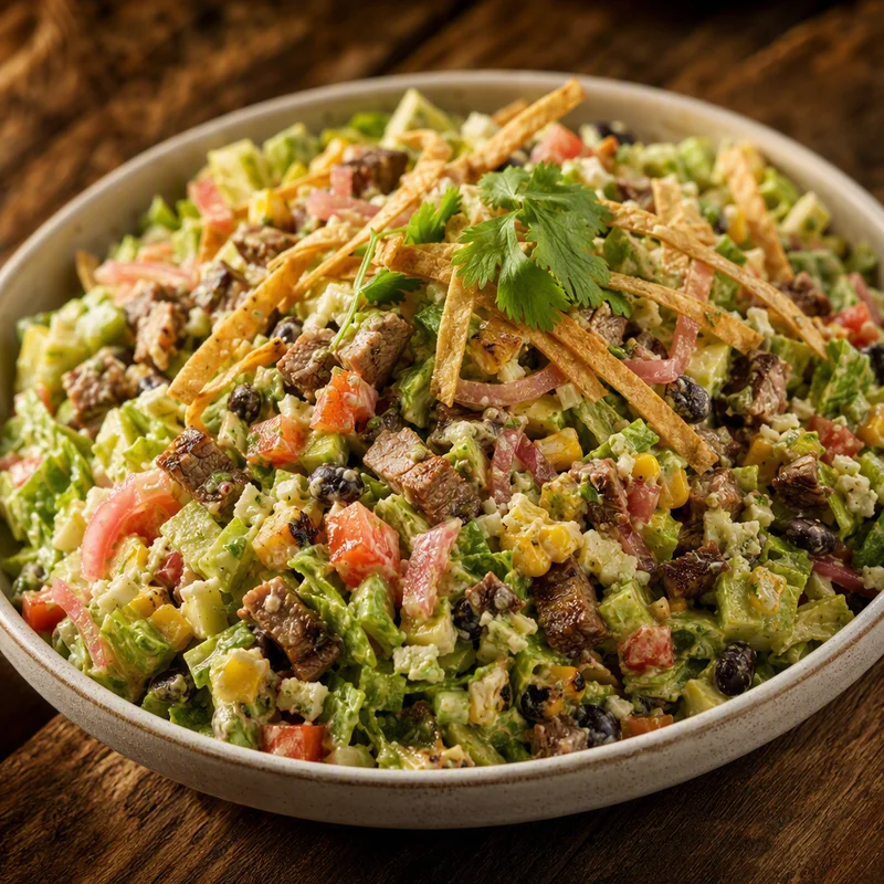 Southwest Brisket Chopped Salad with Avocado Ranch
