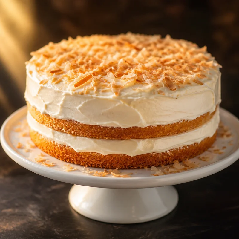 Toasted Coconut Layer Cake with Coconut Milk Frosting