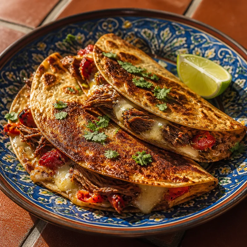 Duck & Roasted Pepper Quesadillas