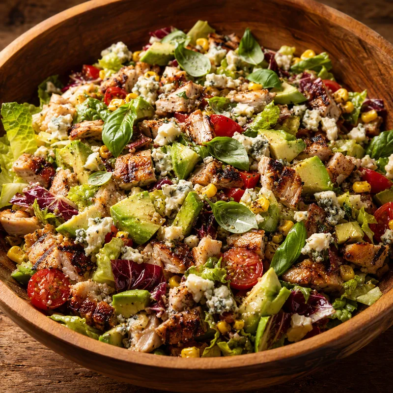 Chopped Grilled Chicken Salad with Avocado and Gorgonzola