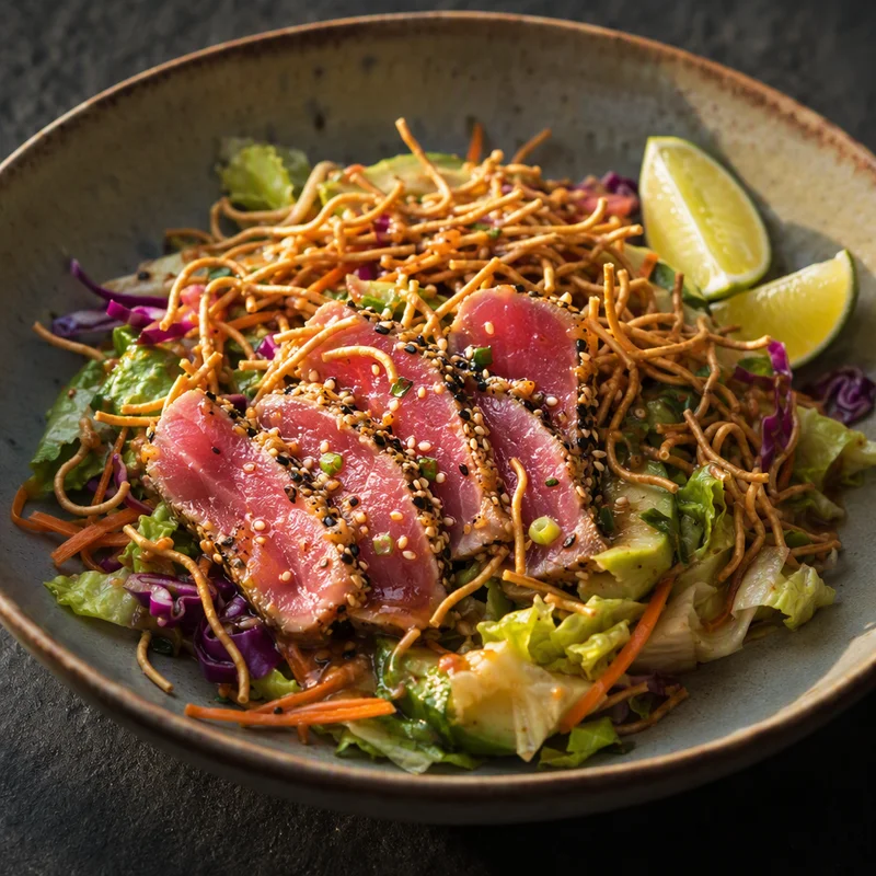 Seared Ahi Tuna Salad with Ponzu-Sesame Vinaigrette