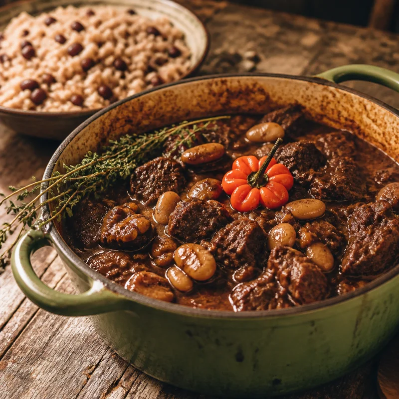 Jamaican Oxtail Stew with Butter Beans